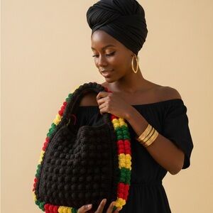 Handmade Crochet Bag in Jamaican Rasta Colors